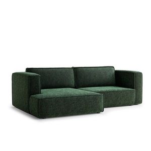 Tmavozelená ženilková rozkladacia/s úložným priestorom rohová pohovka (ľavý roh/s leňoškou) Velto – Maison de Rêve vyobraziť