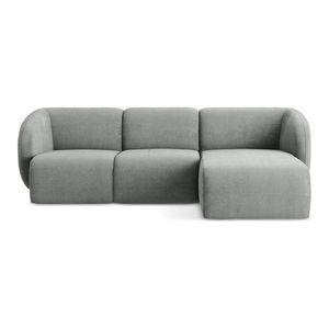 Sivá ženilková rohová pohovka (pravý roh/s leňoškou) Lani – Makamii vyobraziť