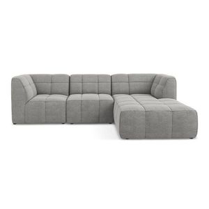 Sivá rohová pohovka z textílie buklé (pravý roh/s leňoškou) Aloha – Makamii vyobraziť