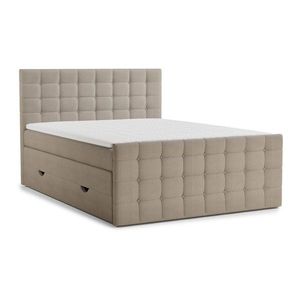 Béžová boxspring posteľ s úložným priestorom 180x200 cm Tasca – Maison de Rêve vyobraziť