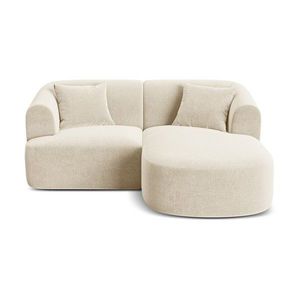 Béžová zamatová rohová pohovka (pravý roh/s leňoškou) Campi – Cosmopolitan Design vyobraziť