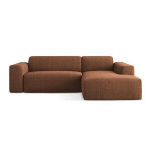 Rohová pohovka v terakotovej farbe (pravý roh/s leňoškou) Keli – Makamii vyobraziť