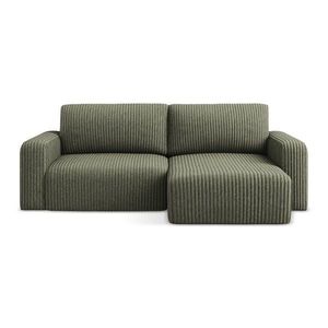 Zelená menčestrová rozkladacia/s úložným priestorom rohová pohovka (pravý roh/s leňoškou) Kona – Makamii vyobraziť