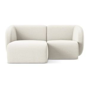 Béžová zamatová rohová pohovka (ľavý roh/s leňoškou) Lani – Makamii vyobraziť