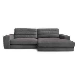 Antracitová zamatová rohová pohovka (pravý roh/s leňoškou) Sierra – Bobochic Paris vyobraziť