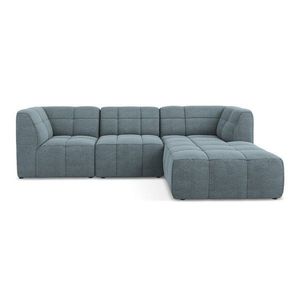 Modrá rohová pohovka z textílie buklé (pravý roh/s leňoškou) Aloha – Makamii vyobraziť