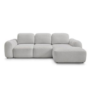 Svetlosivá rozkladacia/s úložným priestorom rohová pohovka z textílie buklé (pravý roh/s leňoškou) Montaigne – Bobochic Paris vyobraziť