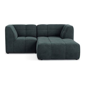 Modrá zamatová rohová pohovka (pravý roh/s leňoškou) Aloha – Makamii vyobraziť