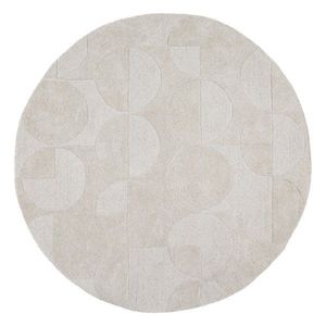 Slonovinový ručne tkaný vlnený okrúhly koberec ø 160 cm Gigi – Flair Rugs vyobraziť