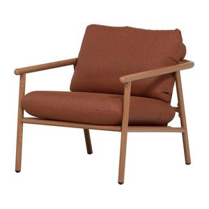 Kovové/polstrované záhradné kreslo v terakotovej farbe Cavero – WOOOD vyobraziť