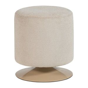 Béžový taburet z textílie buklé Islen – WOOOD vyobraziť