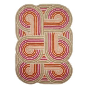 Ružový ručne tkaný vlnený koberec 140x200 cm Spiral Shaped – Flair Rugs vyobraziť