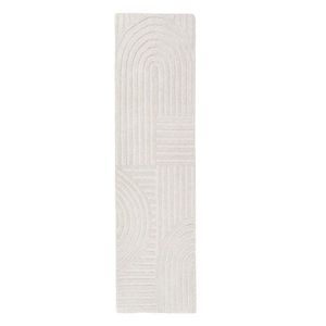 Slonovinový ručne tkaný vlnený behúň 60x230 cm Zen Garden – Flair Rugs vyobraziť