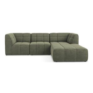 Zelená rohová pohovka z textílie buklé (pravý roh/s leňoškou) Aloha – Makamii vyobraziť