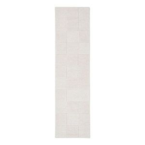 Slonovinový ručne tkaný vlnený behúň 60x230 cm Checkerboard – Flair Rugs vyobraziť