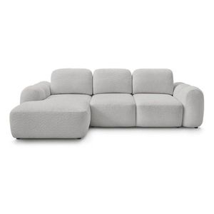 Svetlosivá rozkladacia/s úložným priestorom rohová pohovka z textílie buklé (ľavý roh/s leňoškou) Montaigne – Bobochic Paris vyobraziť