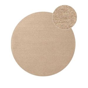 Ručne tkaný vlnený okrúhly koberec v prírodnej farbe ø 200 cm Puristic Knots – Elle Decoration vyobraziť