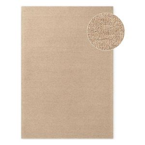 Ručne tkaný vlnený koberec v prírodnej farbe 140x200 cm Puristic Knots – Elle Decoration vyobraziť