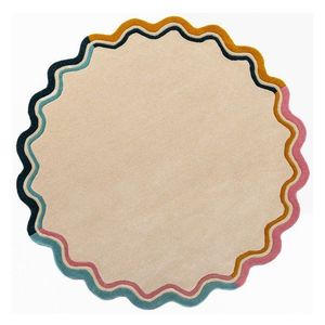 Ručne tkaný vlnený okrúhly koberec v prírodnej farbe ø 180 cm Leo Scallop – Flair Rugs vyobraziť