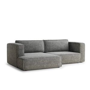 Sivá ženilková rozkladacia/s úložným priestorom rohová pohovka (ľavý roh/s leňoškou) Velto – Maison de Rêve vyobraziť