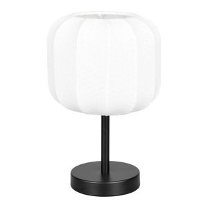 Biela/matne čierna kovová stolová lampa s textilným tienidlom (výška 30 cm) Madleine – Reality vyobraziť