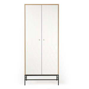 Biela šatníková skriňa 80x190 cm Lia – Woodman vyobraziť