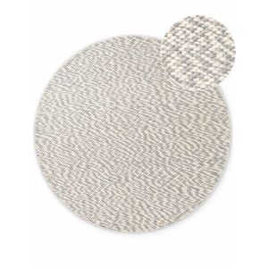 Svetlosivý/krémovobiely ručne tkaný vlnený okrúhly koberec ø 160 cm Lyon Beans – Elle Decoration vyobraziť