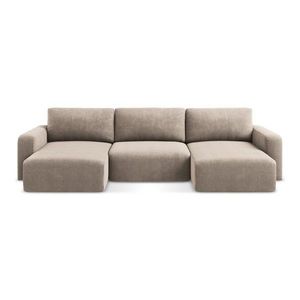 Béžová ženilková rozkladacia/s úložným priestorom rohová pohovka (do tvaru "U") Kona – Makamii vyobraziť