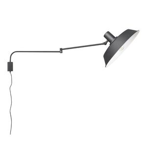 Matne čierne nástenné svietidlo s ohýbateľnou konštrukciou do zásuvky ø 35, 5 cm Bolder – Trio vyobraziť