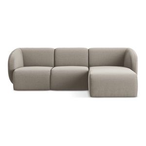 Svetlohnedá zamatová rohová pohovka (pravý roh/s leňoškou) Lani – Makamii vyobraziť