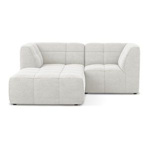 Biela rohová pohovka z textílie buklé (ľavý roh/s leňoškou) Aloha – Makamii vyobraziť