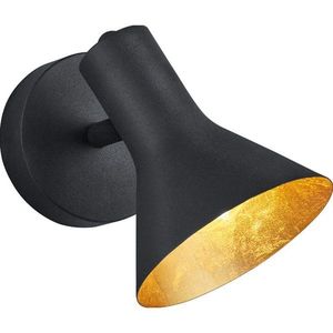 Čierne kovové nástenné svietidlo ø 11 cm Nina – Reality vyobraziť