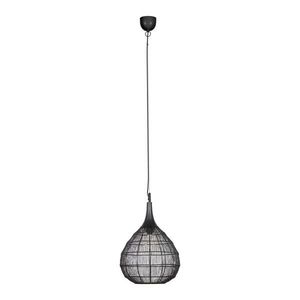 Matne čierne závesné svietidlo s kovovým tienidlom Soraya – Trio vyobraziť