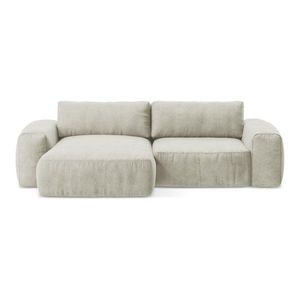 Béžová ženilková rozkladacia rohová pohovka (ľavý roh/s leňoškou) Kuki – Makamii vyobraziť