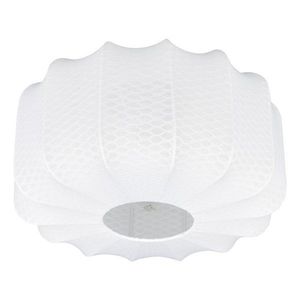 Biele kovové stropné svietidlo s textilným tienidlom ø 40 cm Madleine – Reality vyobraziť