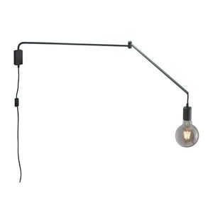 Matne čierne nástenné svietidlo s ohýbateľnou konštrukciou do zásuvky Line – Trio vyobraziť