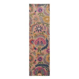 Ručne tkaný vlnený behúň 80x300 cm Amira Floral – Flair Rugs vyobraziť