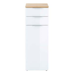 Biela prírodná vysoká kúpeľňová skrinka v dekore duba 39x112 cm Pescara – Germania vyobraziť