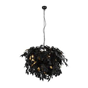 Čierne kovové závesné svietidlo s plastovým tienidlom ø 70 cm Leavy – Reality vyobraziť