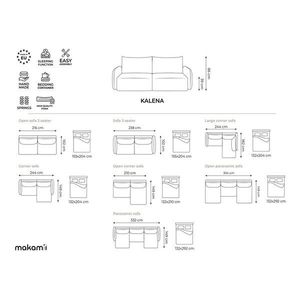 Krémová zamatová rozkladacia/s úložným priestorom rohová pohovka (pravý roh/s leňoškou) Kalena – Makamii vyobraziť