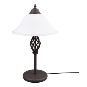 Tmavohnedá stolová lampa so skleneným tienidlom (výška 50 cm) Rustica – Trio vyobraziť