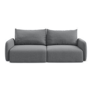 Sivá zamatová rozkladacia/s úložným priestorom pohovka 238 cm Kalena – Makamii vyobraziť