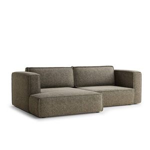 Hnedá ženilková rozkladacia/s úložným priestorom rohová pohovka (ľavý roh/s leňoškou) Velto – Maison de Rêve vyobraziť