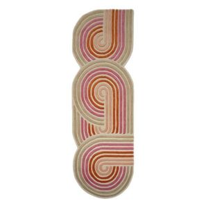 Ružový ručne tkaný vlnený behúň 80x300 cm Spiral Shaped – Flair Rugs vyobraziť