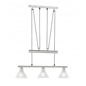 Závesné svietidlo v striebornej farbe so skleneným tienidlom Stamina – Trio vyobraziť