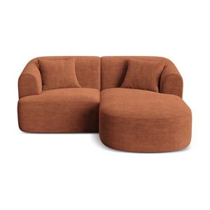 Menčestrová rohová pohovka v terakotovej farbe (pravý roh/s leňoškou) Campi – Cosmopolitan Design vyobraziť