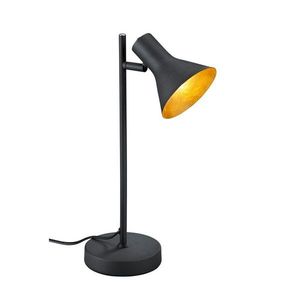 Čierna kovová stolová lampa s kovovým tienidlom (výška 39 cm) Nina – Reality vyobraziť