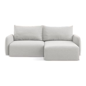 Svetlosivá zamatová rozkladacia/s úložným priestorom rohová pohovka (pravý roh/s leňoškou) Kalena – Makamii vyobraziť