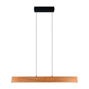 LED závesné svietidlo v prírodnej farbe s dreveným tienidlom Edgewood – Trio vyobraziť