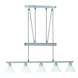 Závesné svietidlo v striebornej farbe so skleneným tienidlom Stamina – Trio vyobraziť
